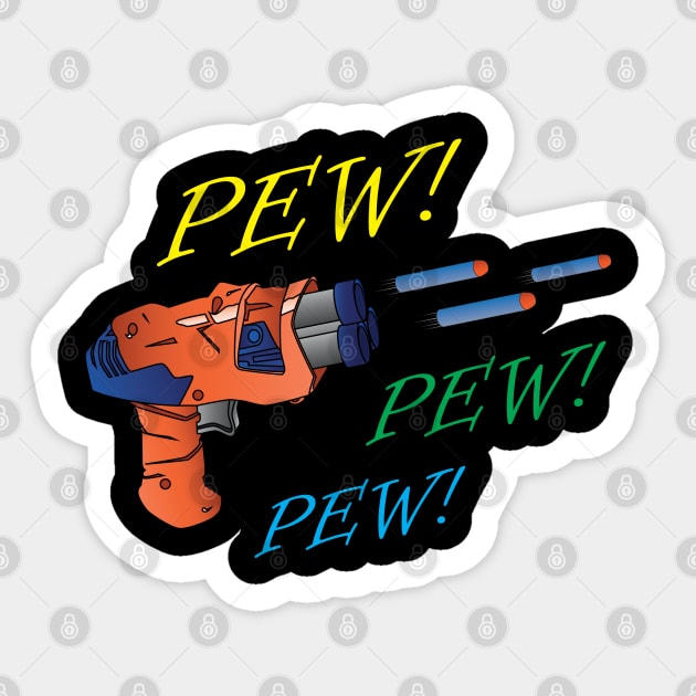 Pew Pew Pew Nerf Gun colored Sticker by LookFrog